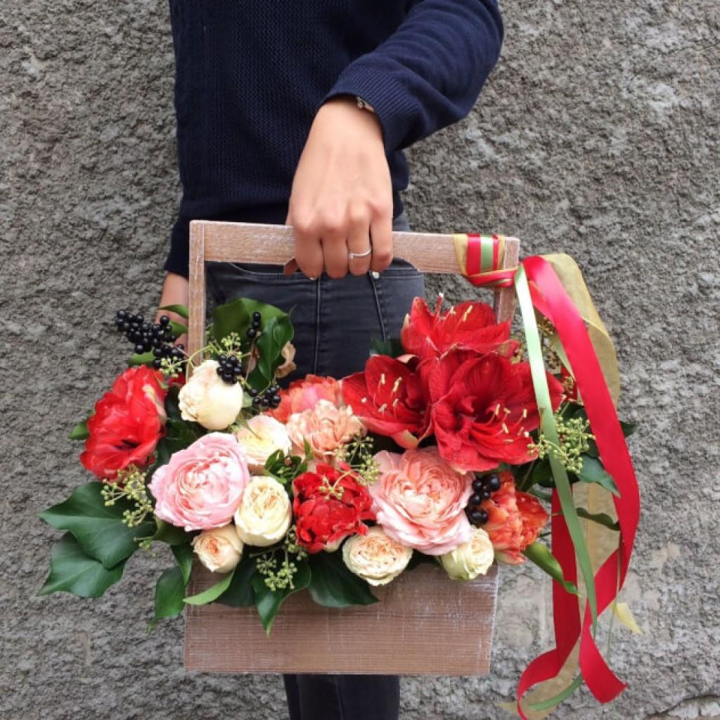 Букеты цветов в сумке